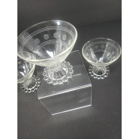 Anchor Hocking Berwick Boopie Champagne Sherbet Footed Etched Design Vintage MCM - Picture 7 of 16